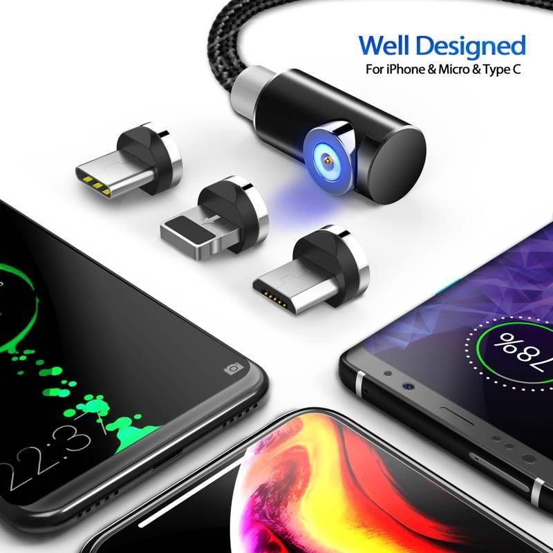 Magnetic Cable Micro USB Type C Charger For Android Phones Fast Charging Magnet Charge Wire Cord For iPhone11 Pro XS Max