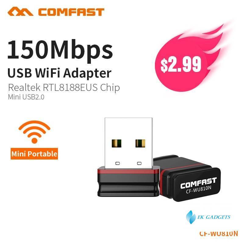 COMFAST 150Mbps MINI Wireless USB WiFi Adapter Dongle Network LAN Card 802.11n PC Receiver For MAC WindowsXP/7/8/10 Vista Linux