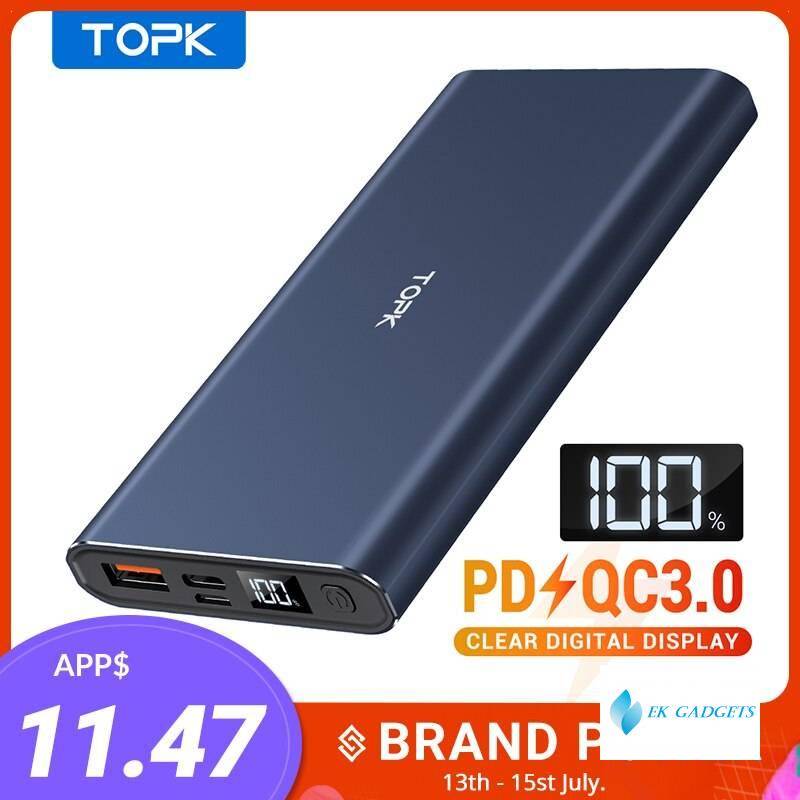 10000mAh Portable Charger LED External Battery Power Bank PD Two-way Fast Charging for iPhone Xiaomi