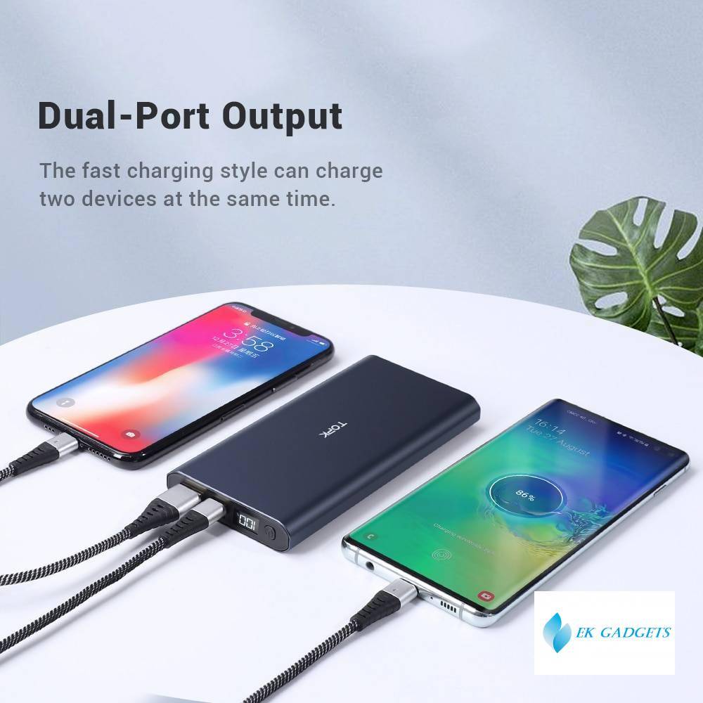 10000mAh Portable Charger LED External Battery Power Bank PD Two-way Fast Charging for iPhone Xiaomi