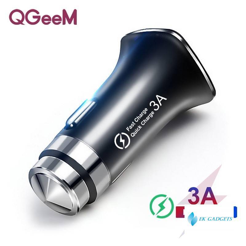 3.0 USB Car Charger Safety Hammer Quick Charge 3.0 Car Fast Charger Phone Charging Adapter for iPhone Xiaomi Mi 9 Redmi