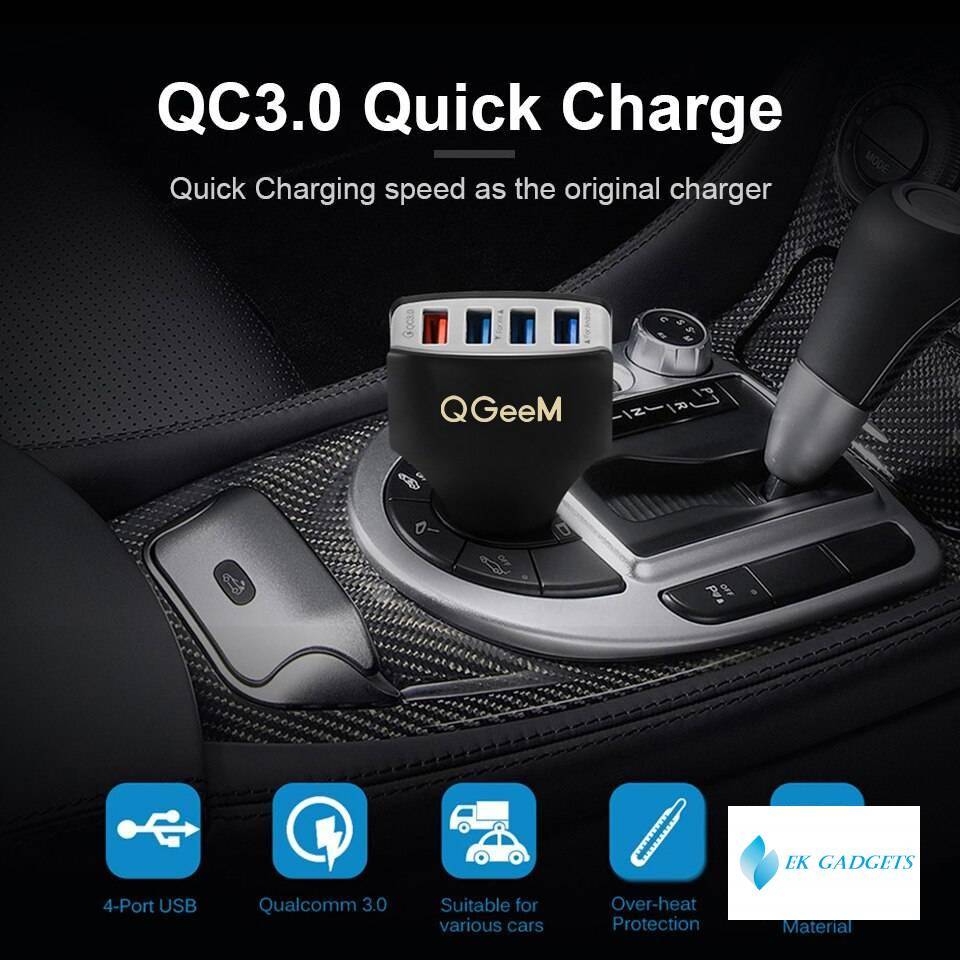4USB QC 3.0 Car Charger Quick Charge 3.0 Phone Charging Car Fast Charger 4Ports USB Car Portable Charger for iPhone Xiaom