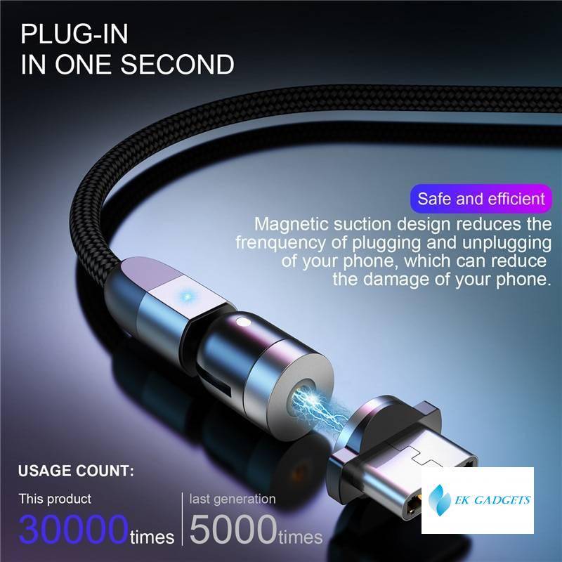 Magnetic USB Cable Fast Charging Type C Cable Magnet Charger Micro USB Cable Mobile Phone USB Cord New 360º+180º Rotation