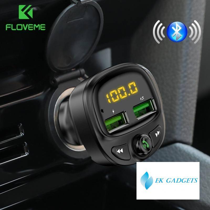 3.4A Fast Car Charger Fm Transmitter Bluetooth Dual USB Mobile Car Phone Charger Fast Charging MP3 TF Card Music Car Kit