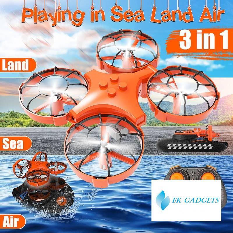 Eachine E016F 3-in-1 EPP Flying Air Boat Land Driving Mode Detachable RC Drone Quadcopter